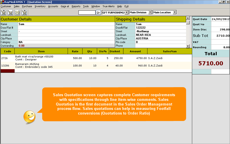 Create Sales Quotation