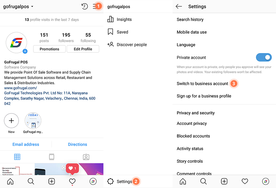 how to switch to instagram business
