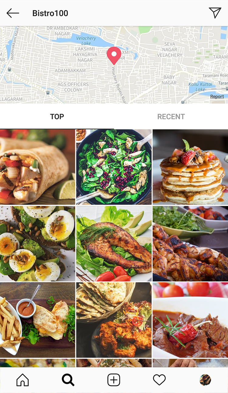 Restaurant food pictures on social media