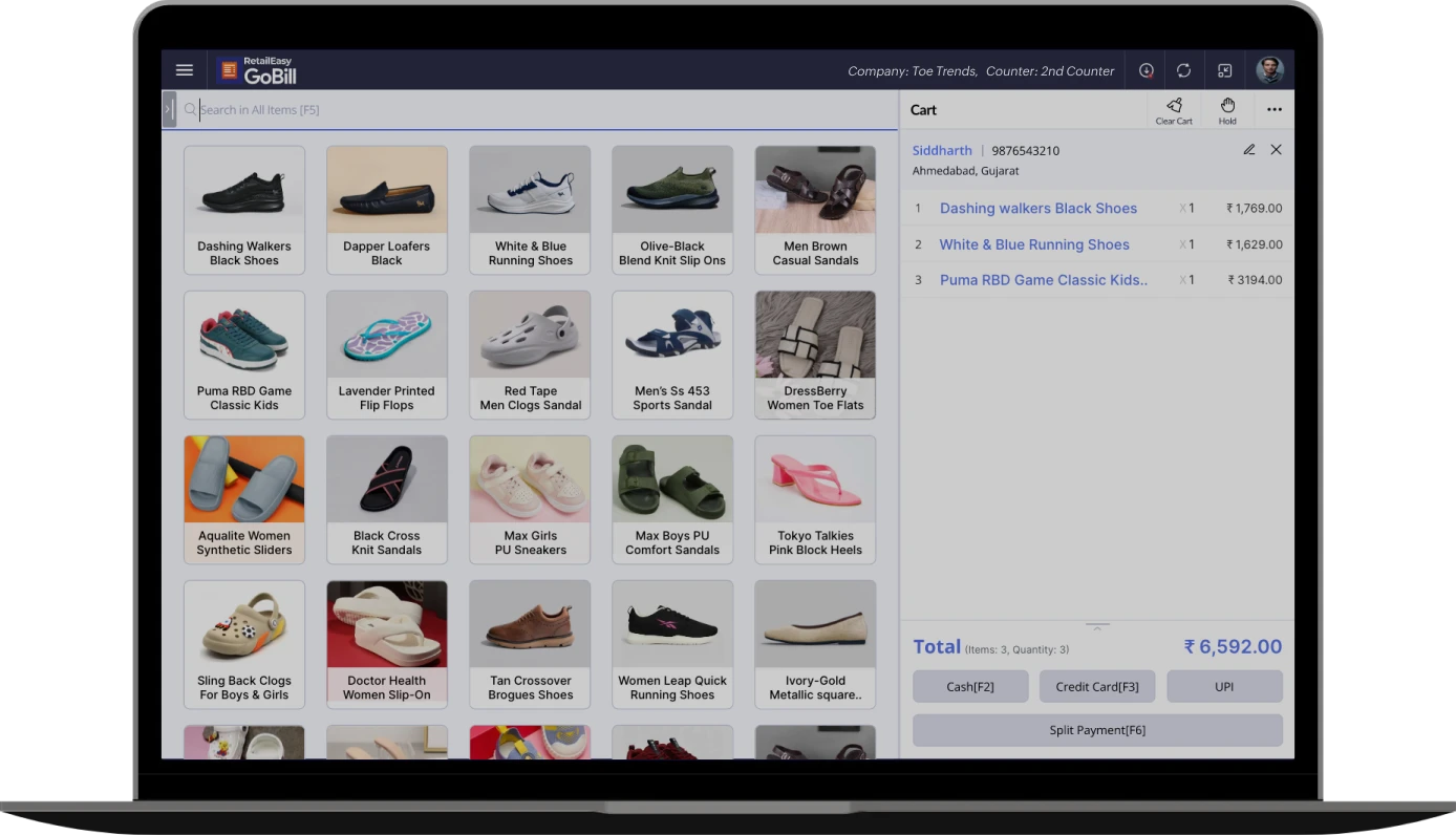 Footwear POS and billing software for small, mid and large business