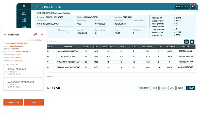 Purchase and reorder